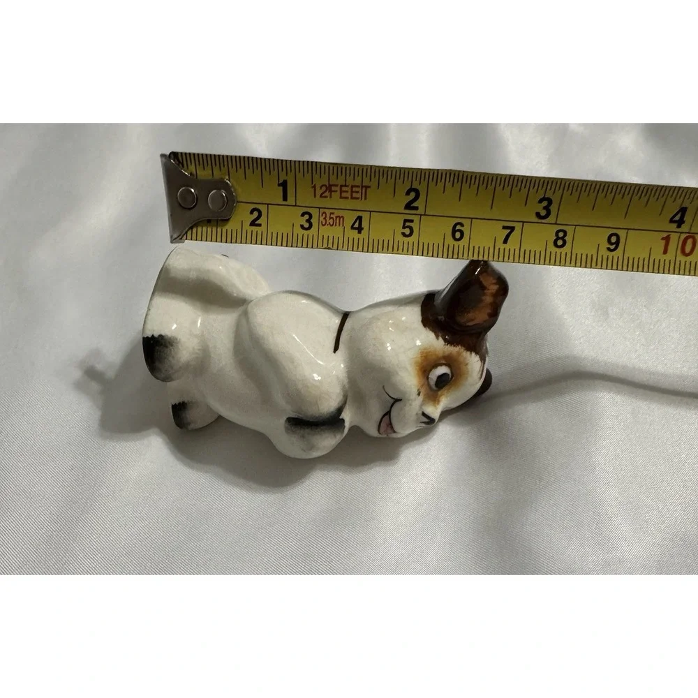 Vintage Dog Salt Shaker Only White Black Brown, Made in Japan Porcelain